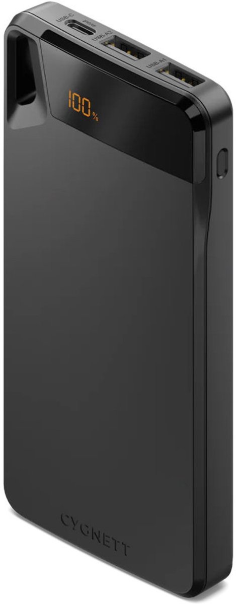 Cygnett Triple USB / USB-C Powerbank 10.000 mAh 15W - Zwart