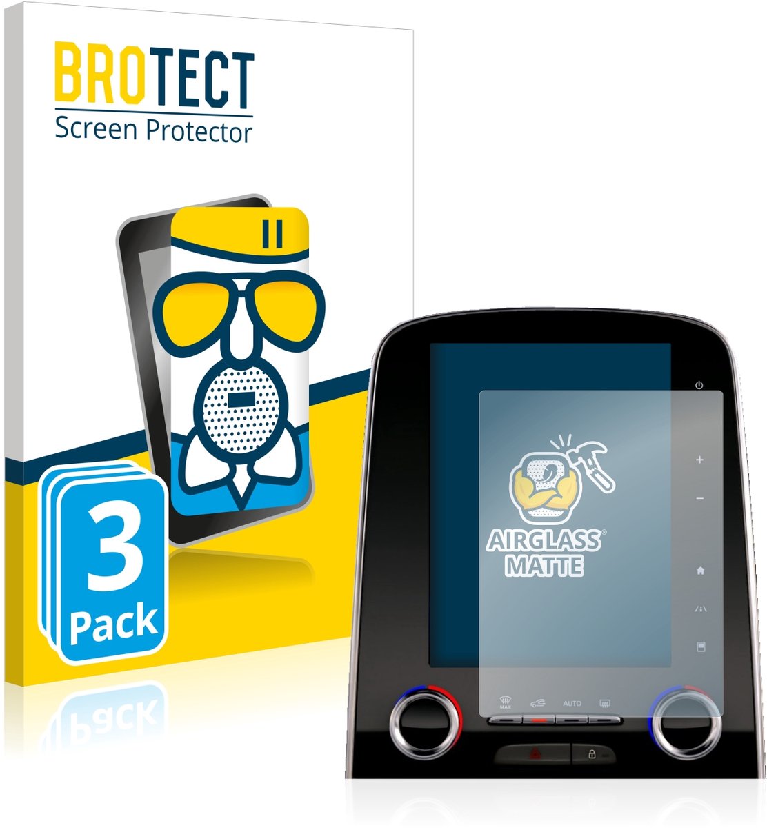 BROTECT - Screenprotector voor Renault Scenic R-Link 2 8.7" - Folie Beschermfolie Beschermglas matte 3 Stuks
