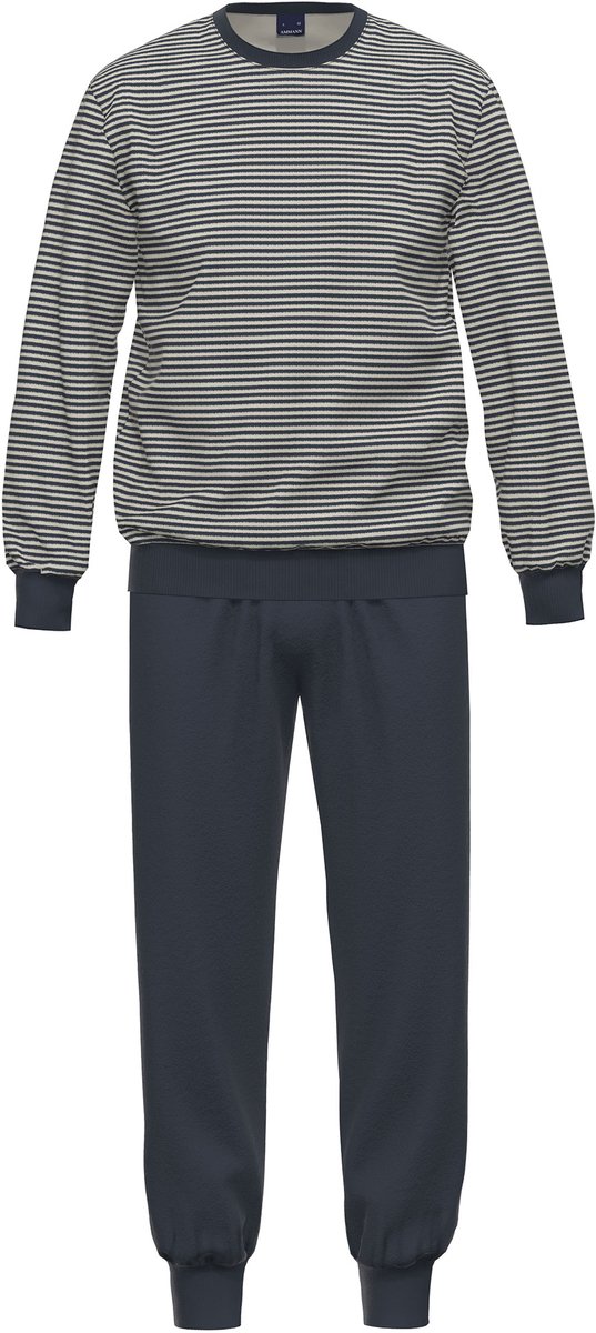 heren pyjama lang, ronde hals Nightwear / badstof