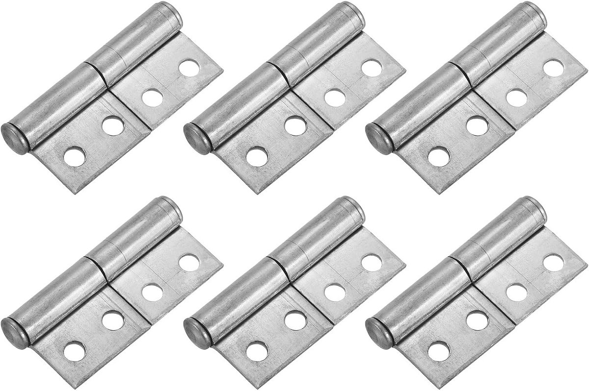 Scharnieren, 6 stuks 67 x 29 mm koolstofstaal lasscharnieren met voorgeboord gat, voor metalen deuren, zwenkpoorten, aanhangerhellingen