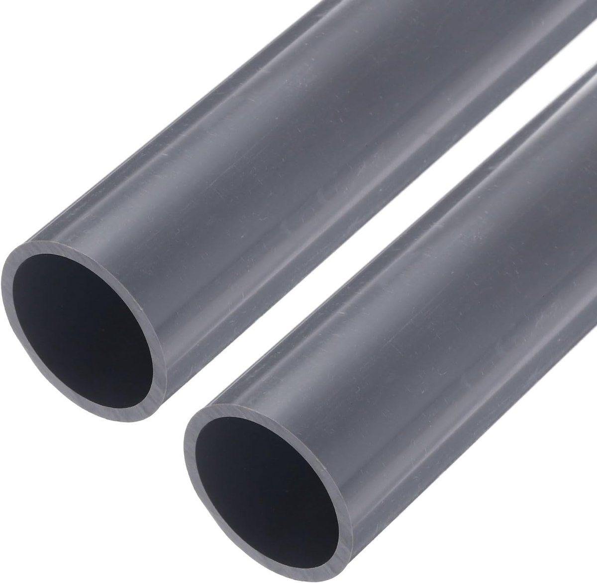 2 stuks PVC-buis Leerhouis 34mm ID 40mm OD PVC-drukbuis kunststofbuis 230mm/9" lengte Hoogslagvast voor kabelmantel waterpijp aquarium vistank broeikas tuin, Lichtgrijs