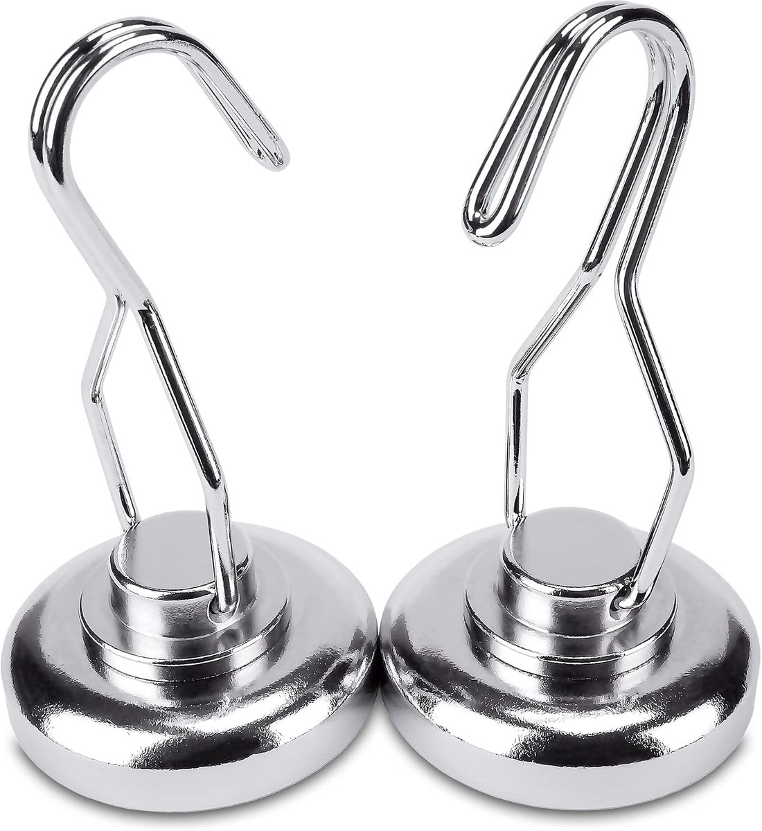 2 stuks neodymium magneten met draaibare haak, diameter 36 x hoogte 64 mm, extra sterke magneethaken, draagkracht 45 kg