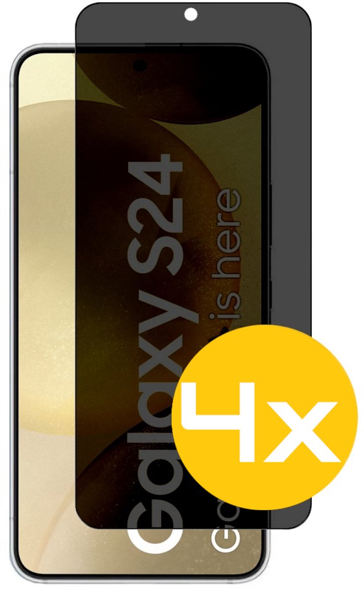 Privacy Screenprotector Geschikt Voor Samsung S24 - Volledige Beschermglas - 4 Stuks
