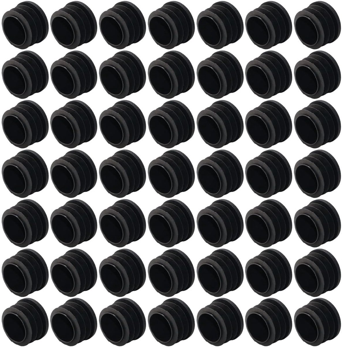 50 stuks lamellaire pluggen, diameter 40 mm, zwarte PP kunststof ronde buiseindkappen, herbruikbare buisafdekkapjes, beschermkappen voor fauteuils