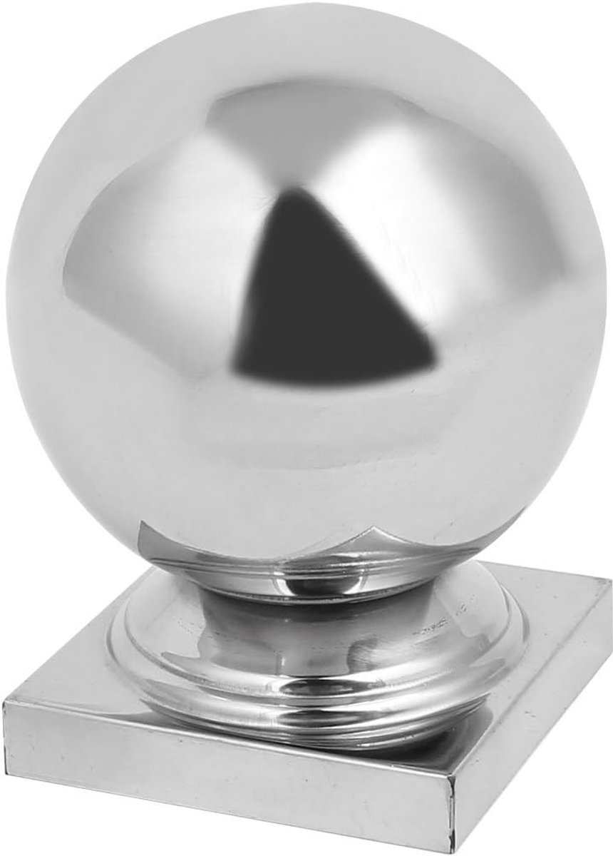sourcingmap 60mmx60mm Ball Top Cap 201 RVS Zilver Toon voor Trappen Newel Hek Post