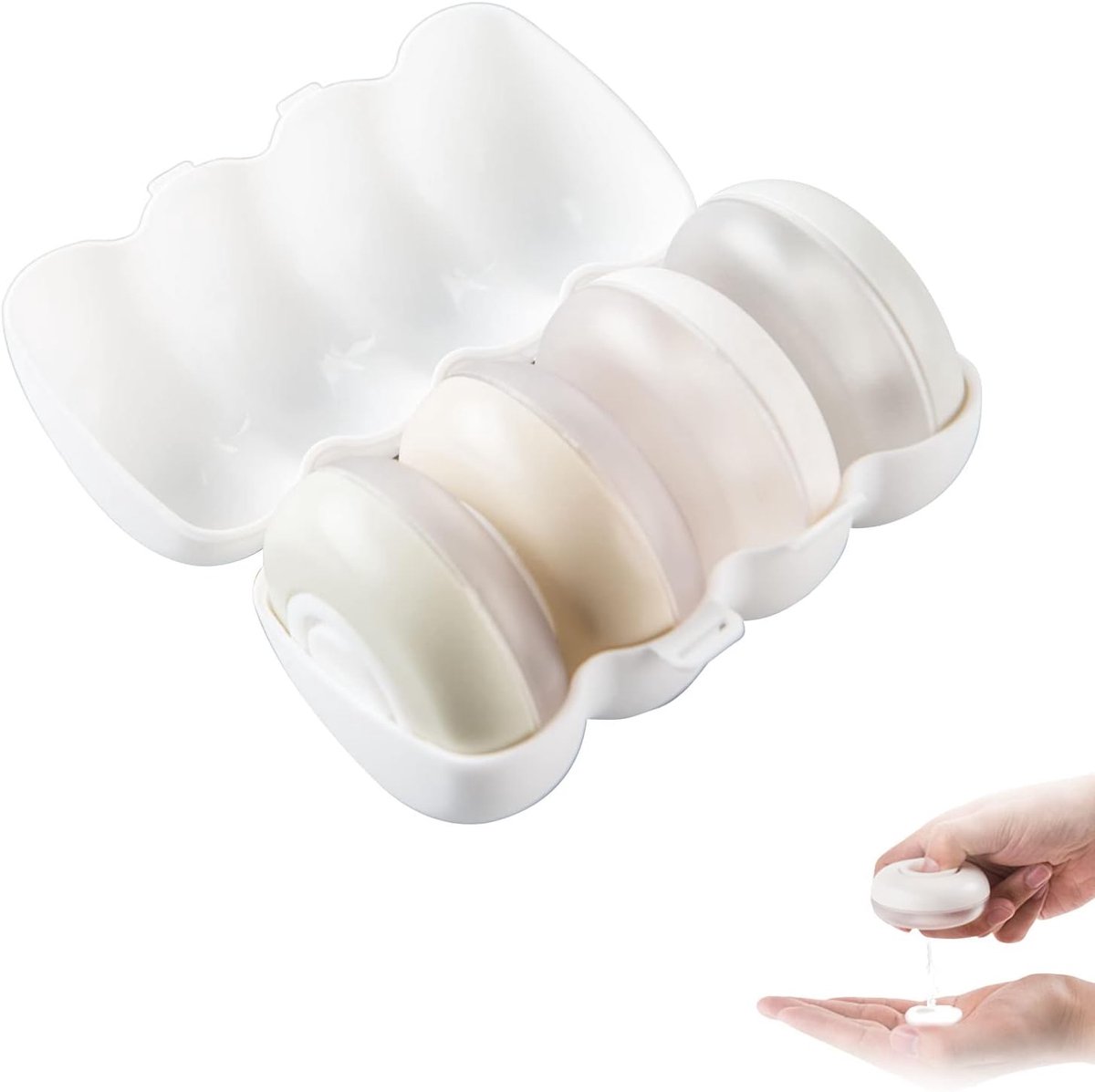 4 stuks/1 Elastische hoezen voor anti-mors, siliconen anti-mors reis, toiletartikelen, voor knijpen, rond, voor vloeibare shampoo, emulsie, opbergdoos, push type reisdispenser container