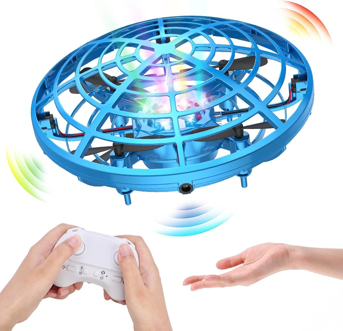 Drones Handbediend, Mini-Drone UFO Hands-Free Infrarood Inductie Helikopter met 360° Rotatie, Afstandsbediening Mini Vliegtuig Speelgoed LED Vliegend Speelgoed Cadeau voor Jongens en
