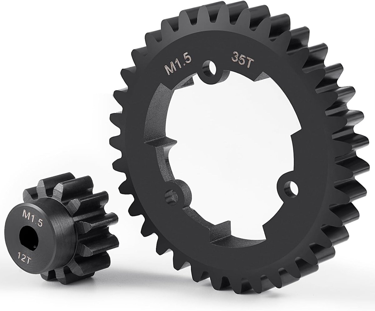 M1.5 Carbon Steel Motor tandwiel 12T + 35T voorwielset voor 1/5 X-MAXX X MAXX 6S 8S 1/6 XRT Monster Truck upgrades