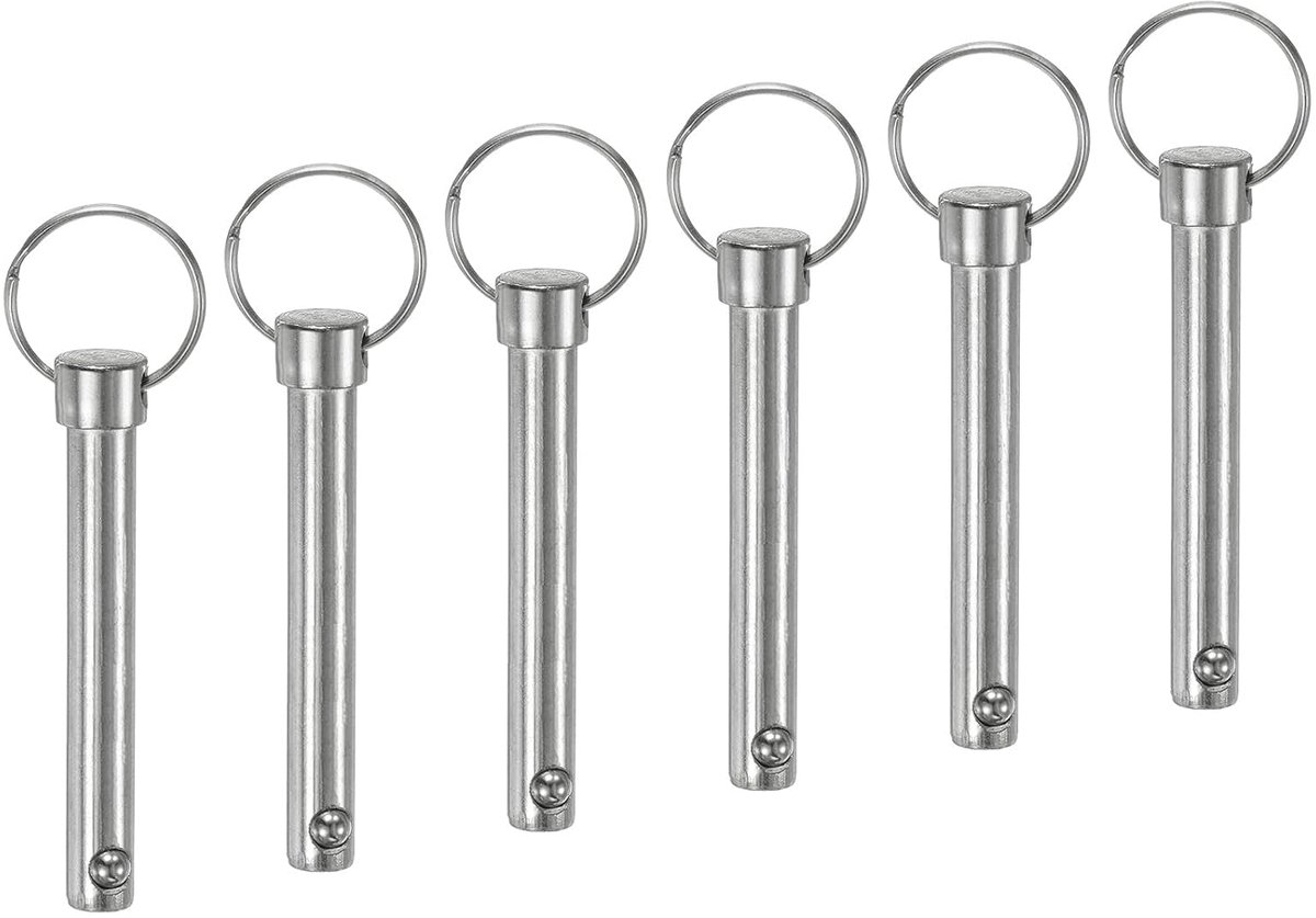 METERXITY 6 naalden met snelontgrendeling, diameter 10 mm, lengte 65 mm, voor vinnen Bimini, scheepsbouw/boot, totale lengte 70 mm, hardware-naalden van koolstofstaal