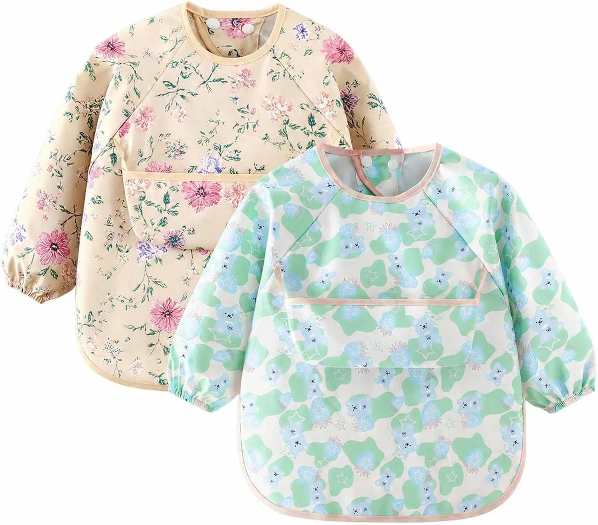 baby met mouwen, 2 stuks mouwslabbetjes