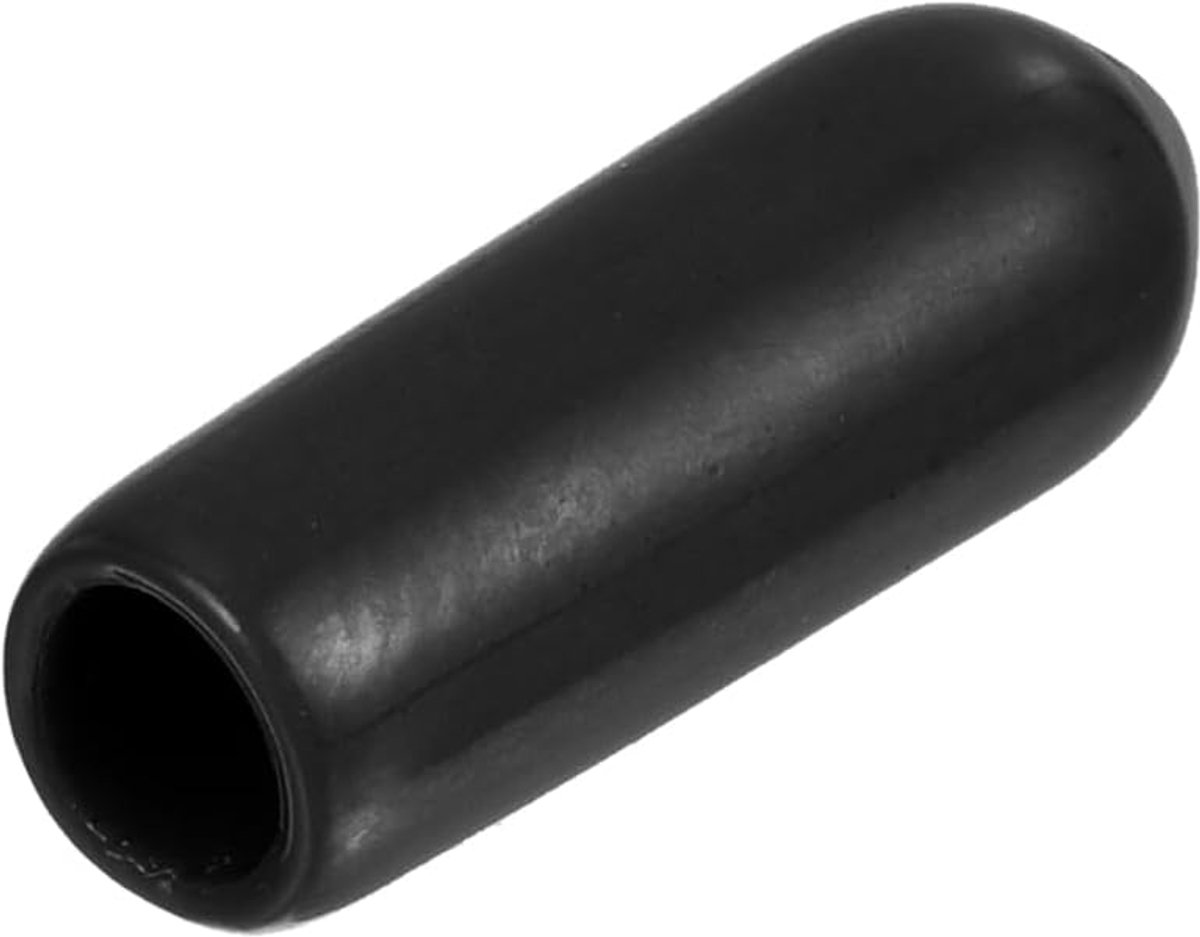 15 stuks rubberen eindkappen 3,5 mm ID, ronde beschermkappen PVC stopfen afdekkappen lochstopfen glijders voor schroeven draadbouten kabels buis voetjes voor meubels, zwart
