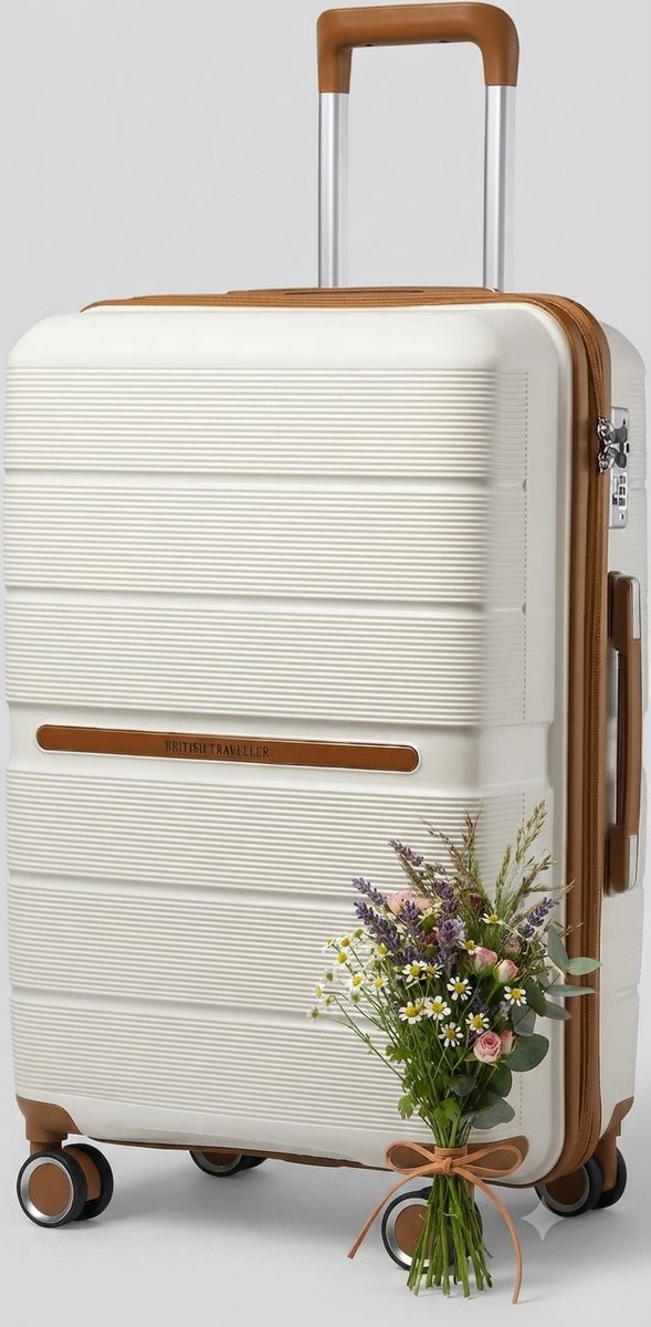 Livatto 28 inch Handbagage Koffer - PP Hardcase - 101L - Wit - TSA Slot - 4 Wielen - 76x49,2x31 cm