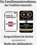 Certificaten 'Marke des Jahrhunderts' en 'Plus X Award' voor Brennenstuhl.