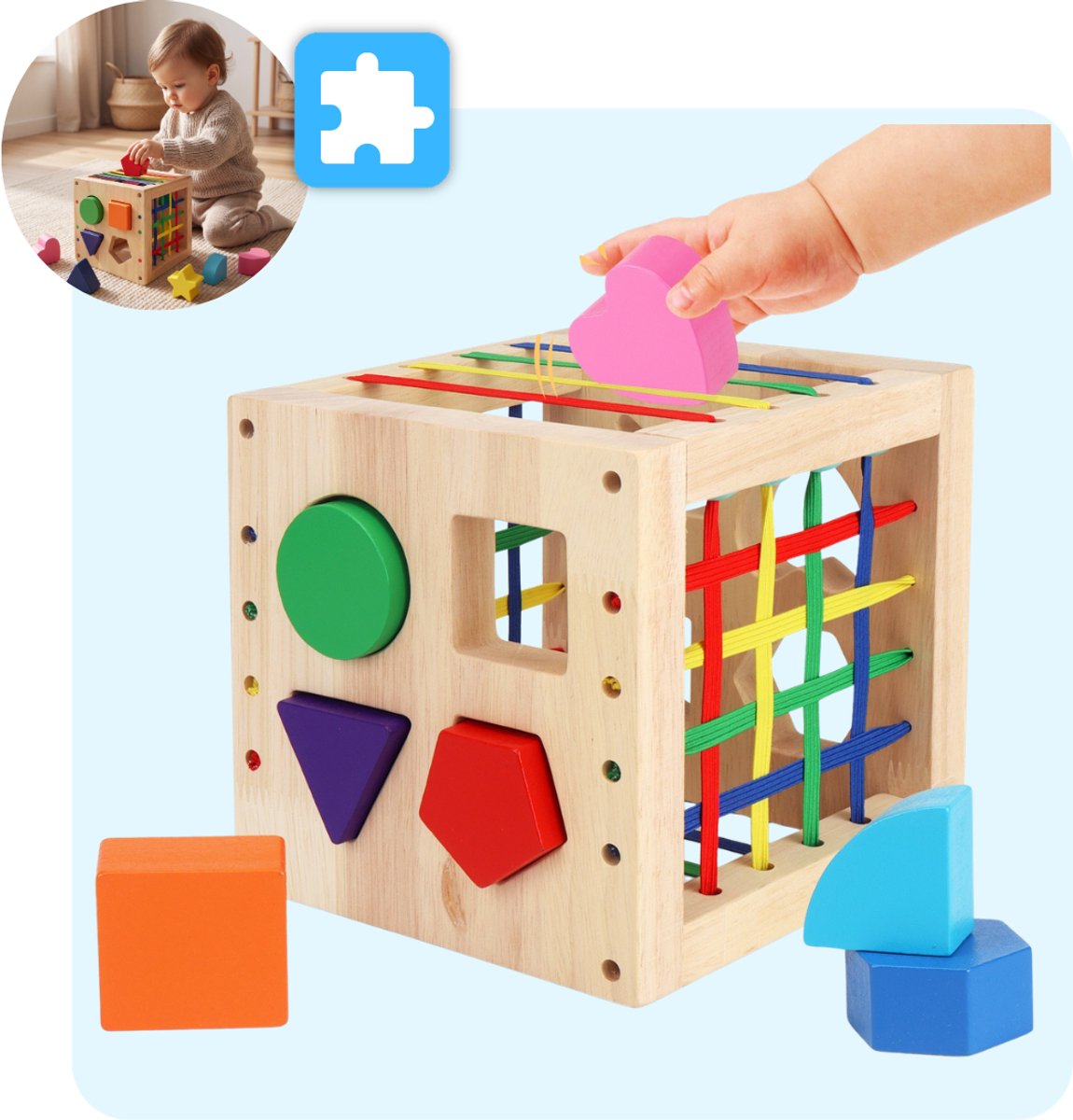 Mauzek ® Houten Activiteiten Kubus