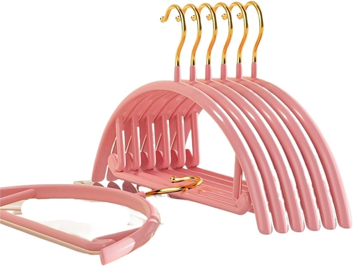 Kledinghangers - Niet-markerend rek - Garderobe organiseren - Ruimtebesparend ontwerp - 10 stuks - Roze
