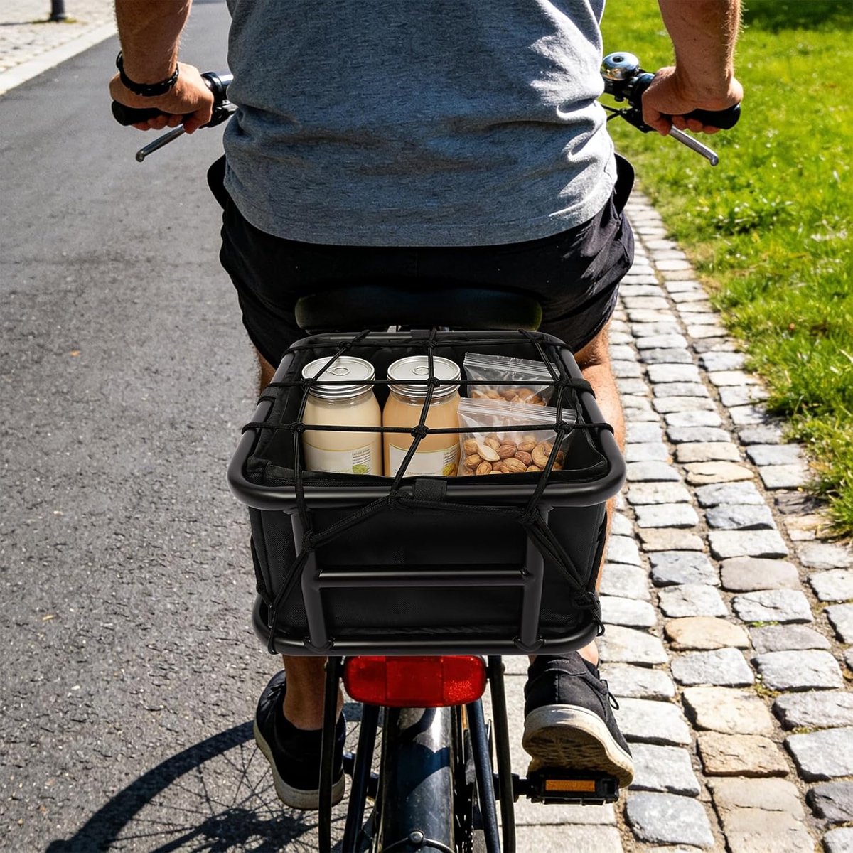 Fietsmand Achter - Fietstas Bagagedrager - Winkelen Pendelen - Hoge Draagkracht - 10 Liter - Zwart