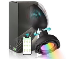 Lzwintrading - Buttplug Vibrator met App Control - 360° Rotatie Functie - Vibrators voor Vrouwen & Mannen - Prostaat Stimulator -Butt Plug met 9 Vibratie Standen - Sex Toys voor Koppels - Anale Speeltjes - Vibrerende Buttplug met Lichtkleuren