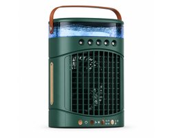 VHV - Ventilatoren - Luchtkoeler - Aircooler - Mobiele luchtkoeler - Torenventilator - Verkoeling - Bladloze ventilator - Oscillerend - Met watervernevelaar - Oplaadbaar - Voor bureau en kantoor - Groen