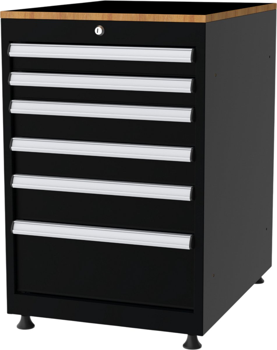 Povag Gereedschapskast met 6 laden - Ladekast werkplaats - 848x560x725 mm - Zwart