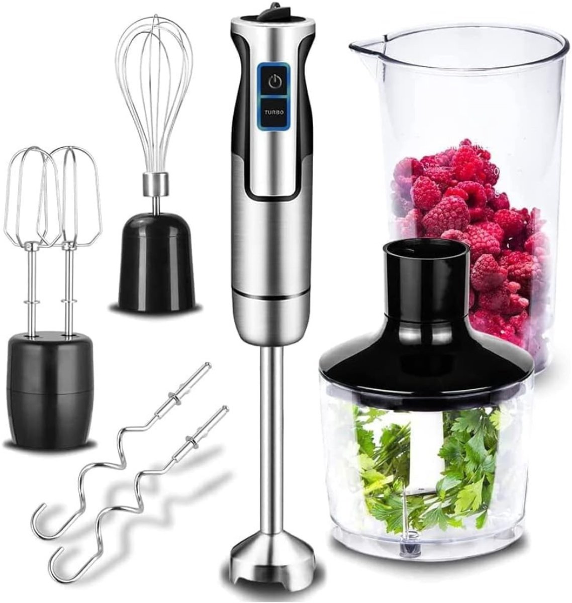 QIN® Mixer staafmixer - Mixer - Mixer handmixer - Zilver - 24cm x 18cmx 19cm