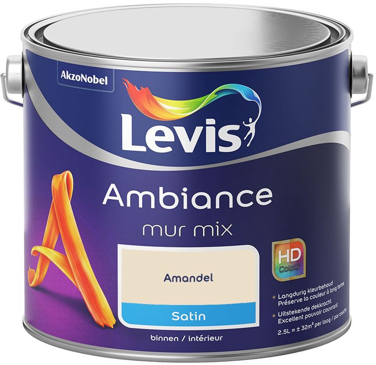 Levis - Ambiance Mur Satin Mix - Amandel - Mengverf - 2,5 L