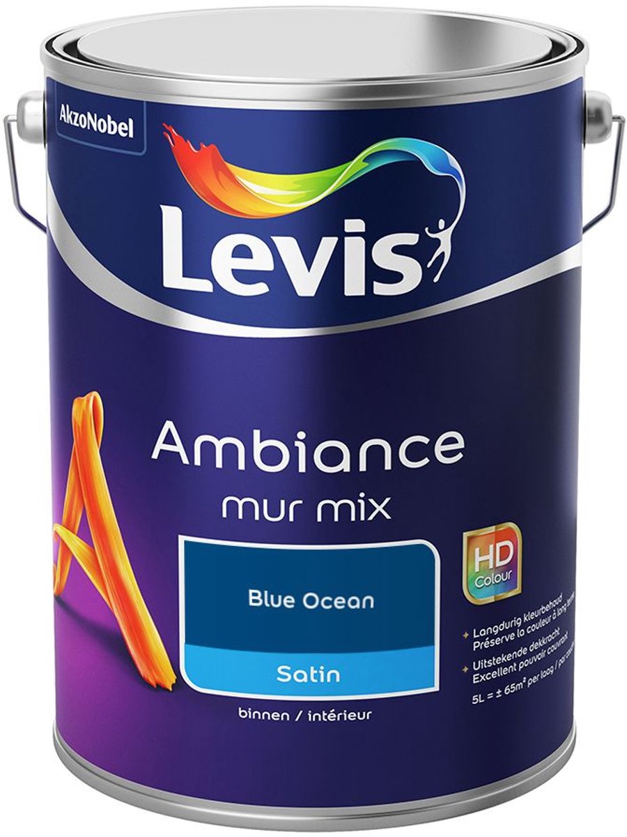 Levis - Ambiance Mur Satin Mix - Blue Ocean - Mengverf - 5 L