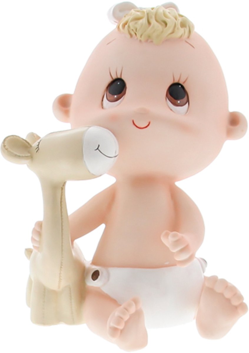 Spaarpot Baby "Lokky" meisje met giraf knuffel
