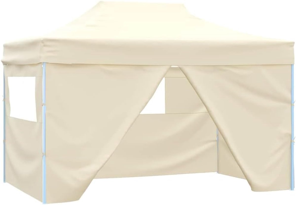 Vouwtent Pop-up - Partytent Gazebo - Feesten Buiten - Waterdicht UV-bestendig - 3x4.5 Meter - Crèmewit