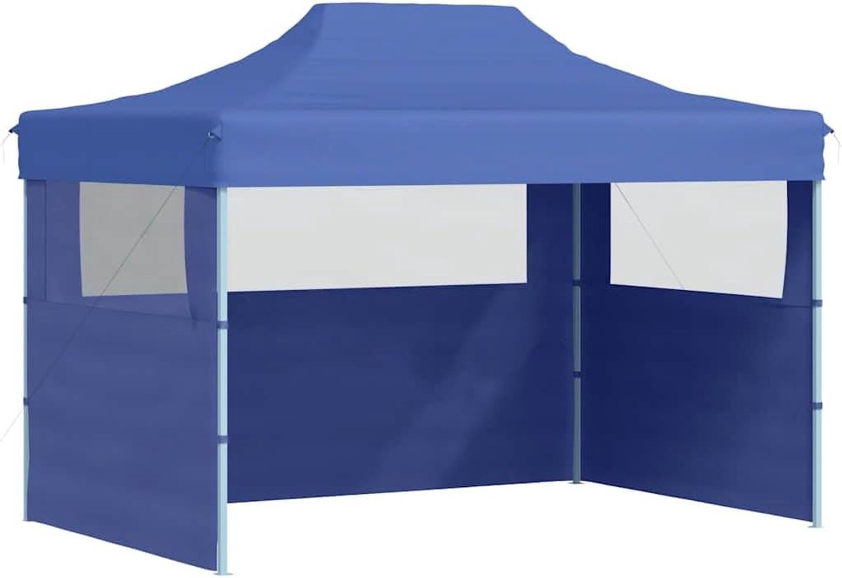 Opvouwbaar paviljoen - Partytent feesttent - Buitenfeesten organiseren - Stevig stalen frame - 3 x 4 meter - Staalblauw