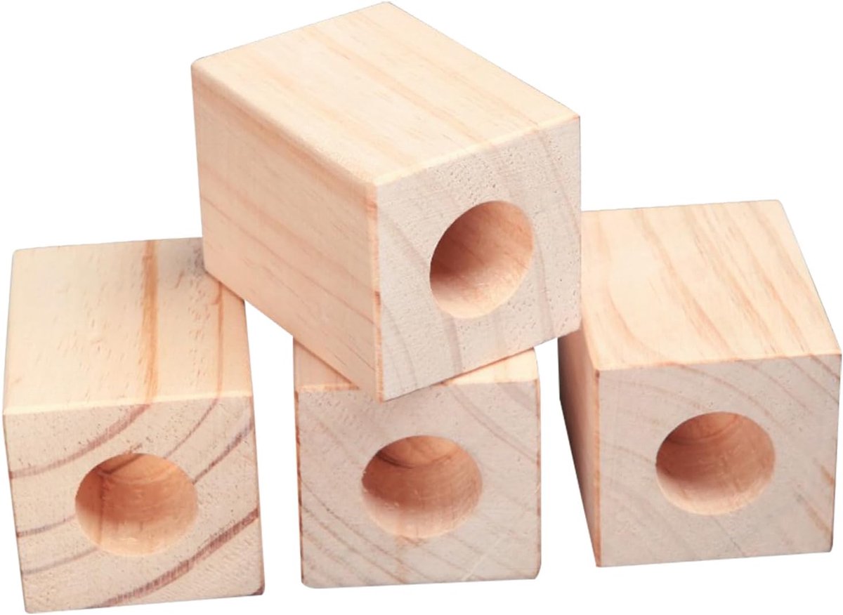 Houten Meubelverhogers - Bedverhogers - Meer Hoogte Creëren - Robuust Grenenhout - 4 Stuks 500kg - Natuurlijk Hout