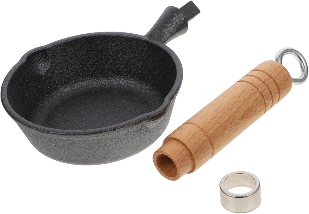 Kleine Melkpan - Mini Steelpan - Ontbijt Maken - Gietijzeren Bodem - Compact Formaat - Assorti