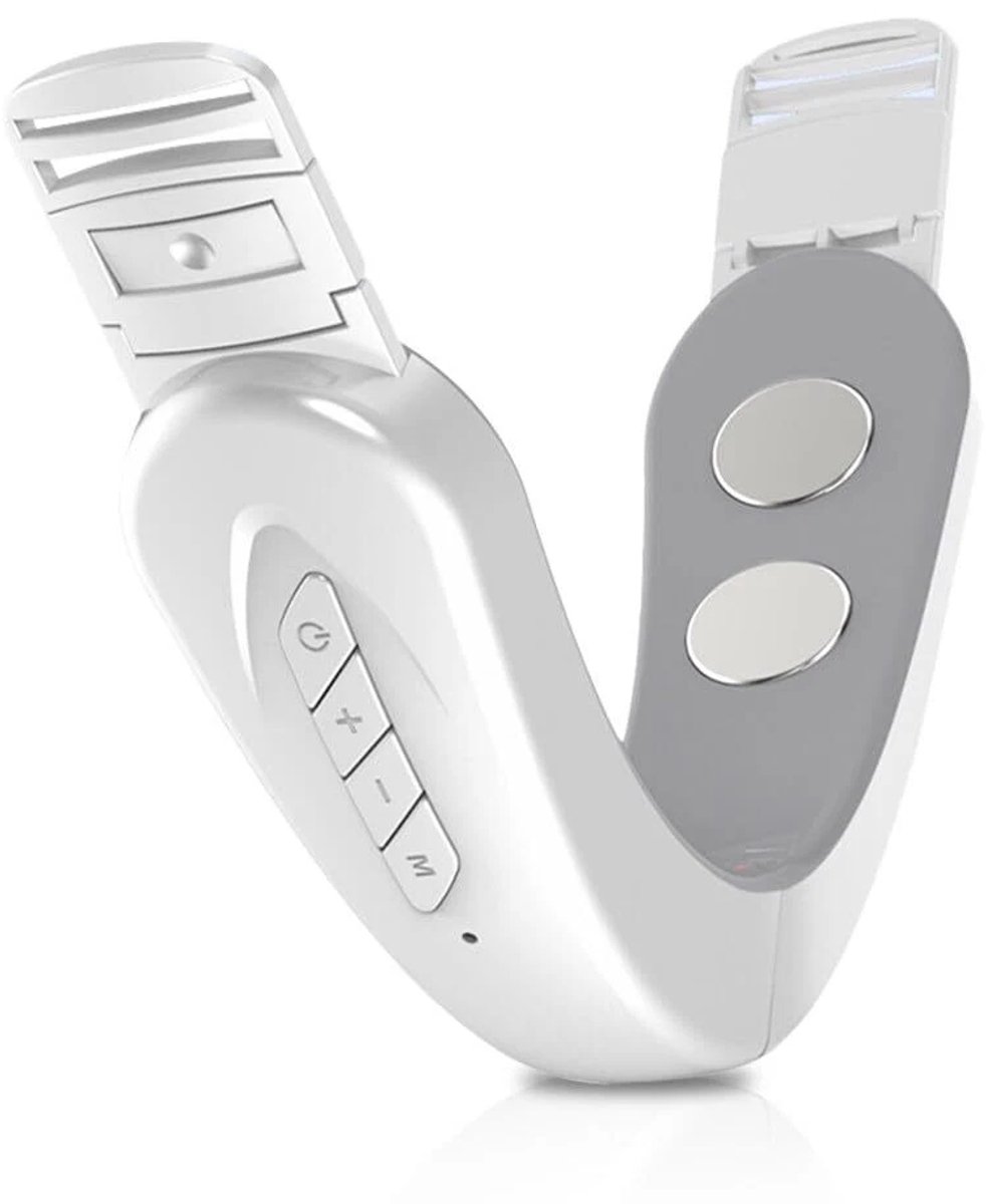 Elektrische V-vormige gezichtsmassager - Lift en verstevigt het gezicht - Verwijdert een dubbele kin - Maakt het gezicht slanker - Gezichtsvormende massager - Verstevigt en herstelt de huid - Wit