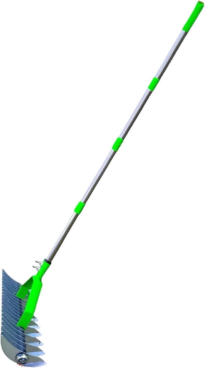 Gazon Hark - Verticuteer hark - Gazon Onderhoud - Verstelbare Hoeken - 25 cm Breed - Geel