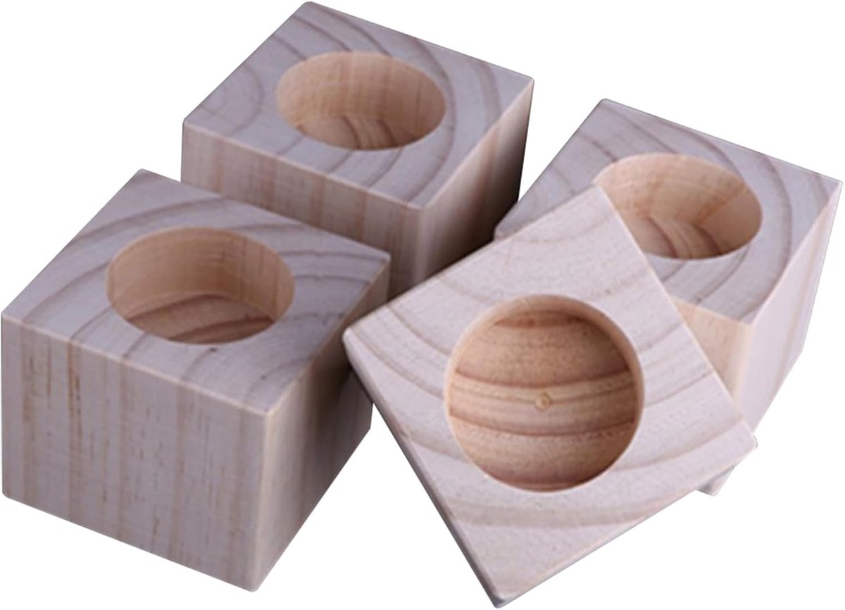 Meubelverhogers Hout - Bank en Bed - Meubels Verhogen - Stevig Massief Hout - 4 Stuks 15cm - Houtkleur