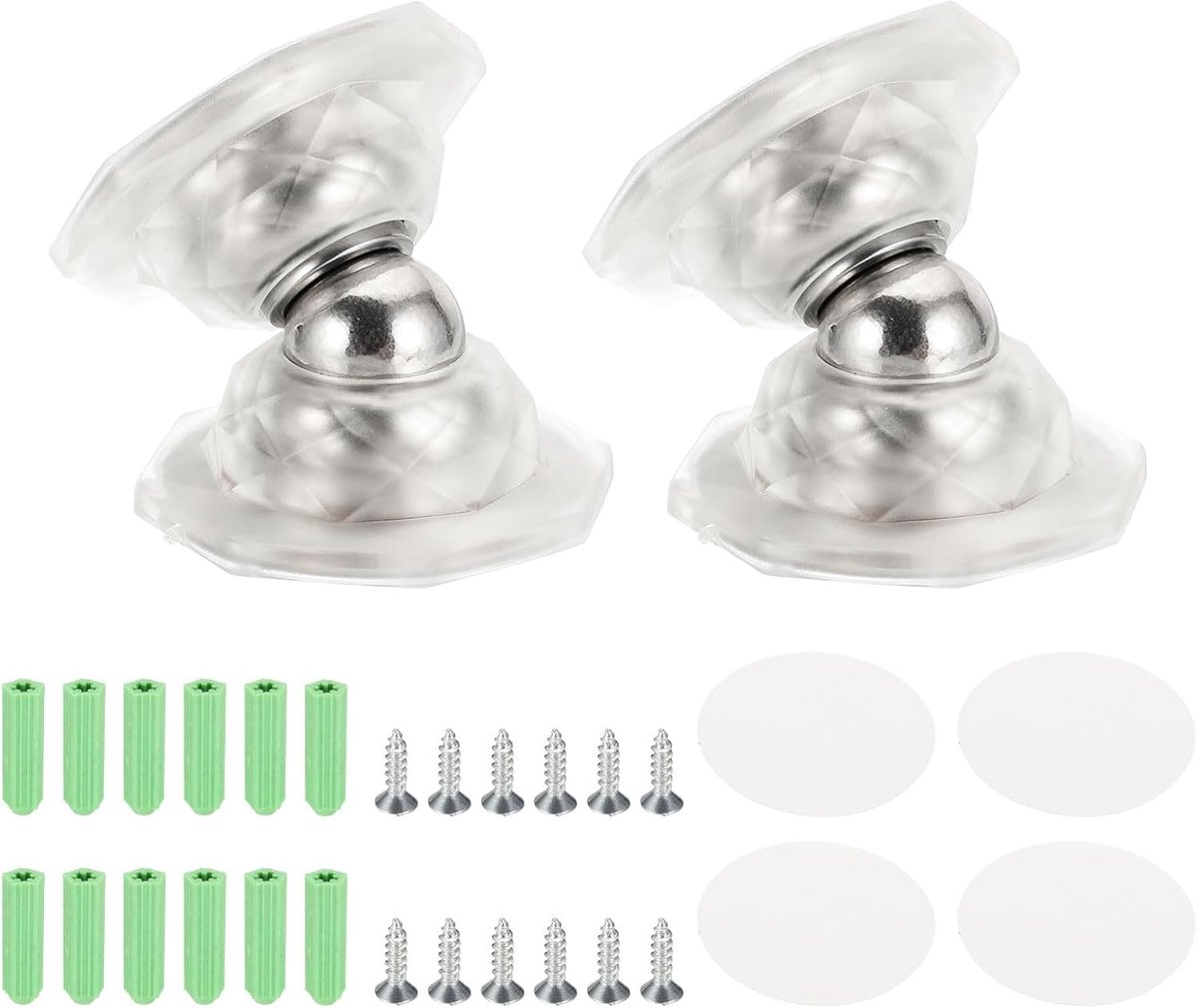 Magnetische Deurstopper - Deurvanger - Voorkomt Deurschade - Roestvrij Staal - 2 Stuks - Transparant