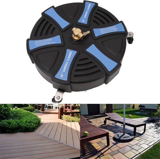 Hogedruk reiniger - Oppervlaktereiniger - Terrassen reinigen - 16 inch werkbreedte - 3600 PSI - Zilver — afbeelding 2