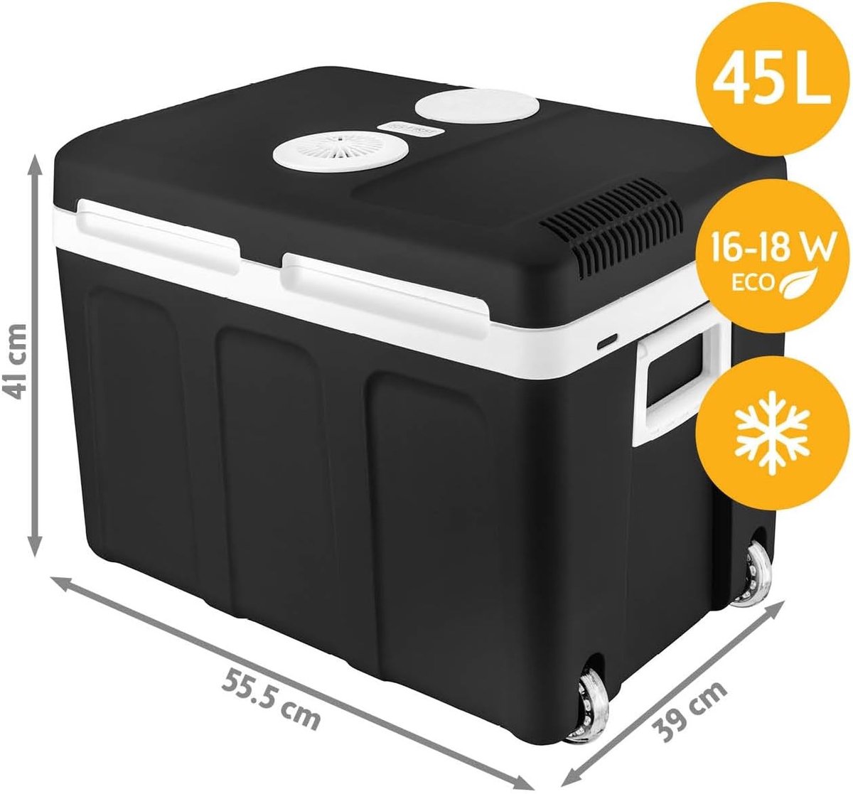 Koelbox - Zwart - Elektrisch 12V/230V - Koelt en verwarmt - Voor Kamperen en Reizen