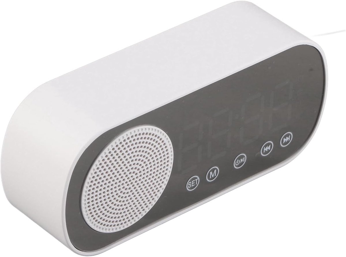 Digitale Wekker - Wit - Draadloze Speaker - Multifunctionele Alarmfunctie - Voor Thuis en Kantoor