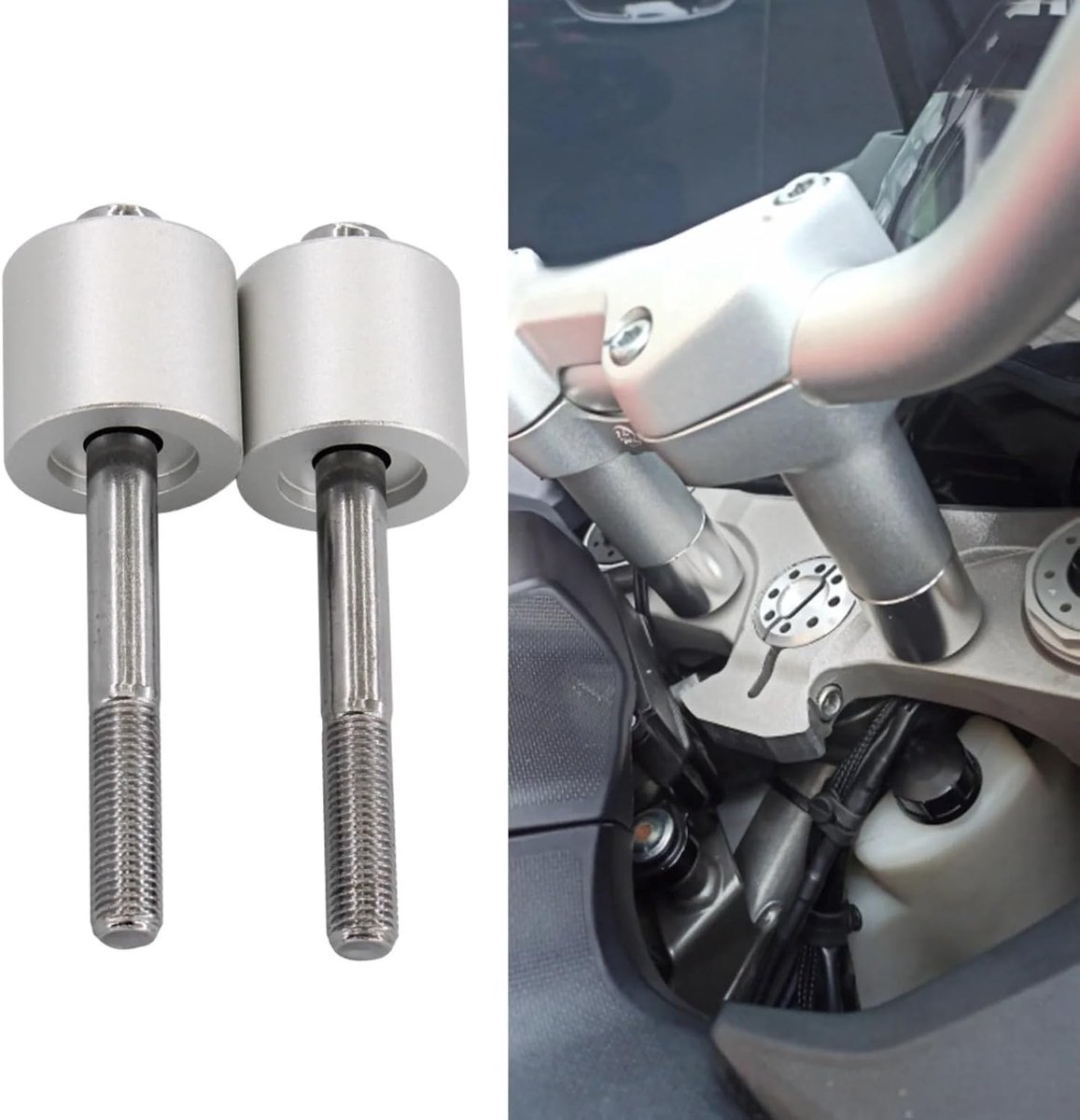 Stuurverhogers Motor - Riser Bars Mount - Comfortabel Rijden - Eenvoudige Installatie - 270 g - Zilver