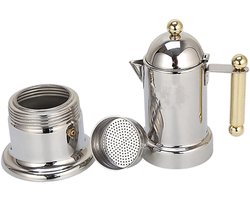 Koffiezetapparaat - Espresso Maker - Koffie Zetten - Verdikt Roestvrij Staal - 100 ml - Zilver