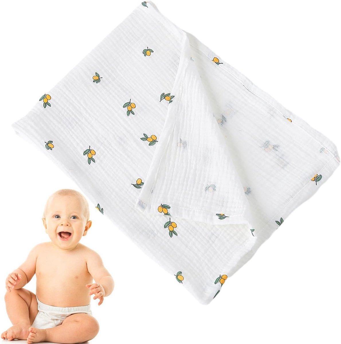 Mousseline Dekens - Katoenen Wikkeldoeken - Baby Comfort - Ademend Huidvriendelijk - 80 x 65 cm - Divers