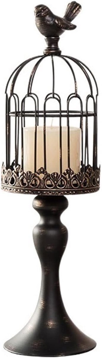 Kandelaar Vogelkooi - Decoratief ornament - Huis decoreren - Uniek vogelontwerp - 40 cm hoog - A