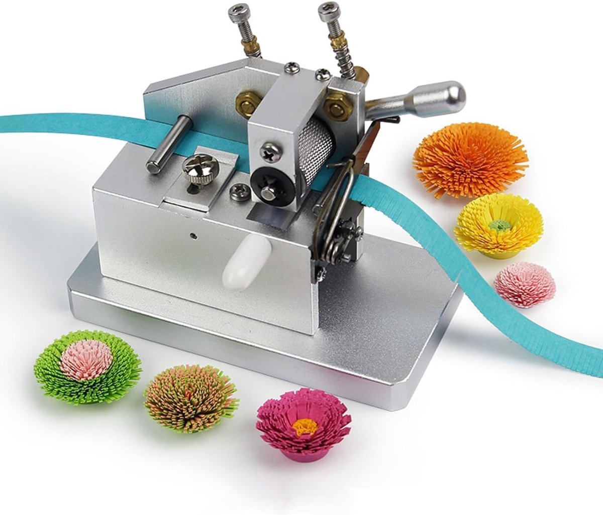 Papier Quilling Machine - Papier Snijder - Papier Kunst Maken - Platte Franjes Snijder - 95x70x85 mm - Zilver
