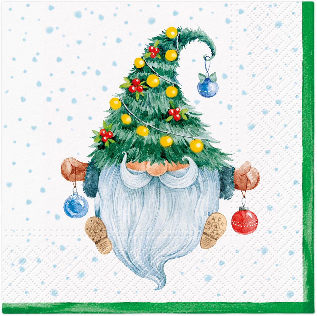 PAW Lunch servetten - Fancy gnome - 20 Kerstservetten - Gnome - Kabouter