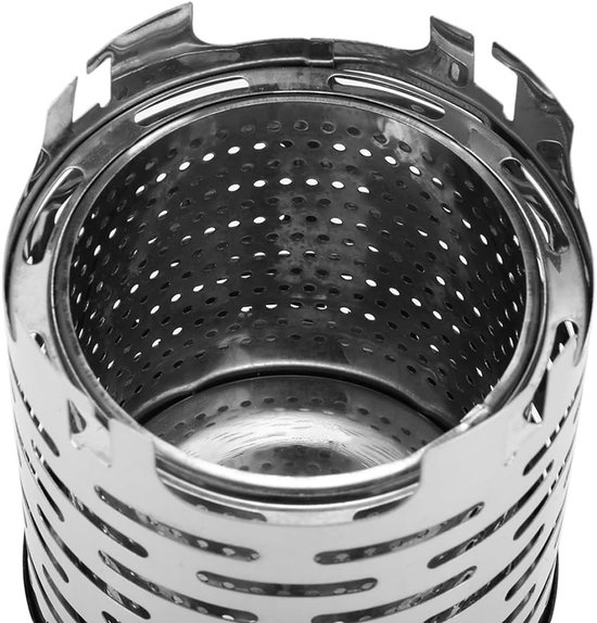 Mini Camping Heater - Tent Warmer - Outdoor Verwarming - Dubbele Laag Structuur - 12 x 14.7 cm - Zilver — afbeelding 4