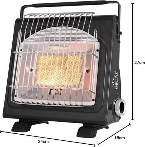 Draagbare Gasverwarming - Emaille Coating - 2-in-1 Koken en Verwarmen - 1,7 kW Vermogen - Voor Camping en Outdoor — afbeelding 3