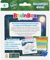 BrainBox Gevaarlijke Dieren spel, met kaart van ijsbeer en dobbelstenen. Leeftijd 6+.