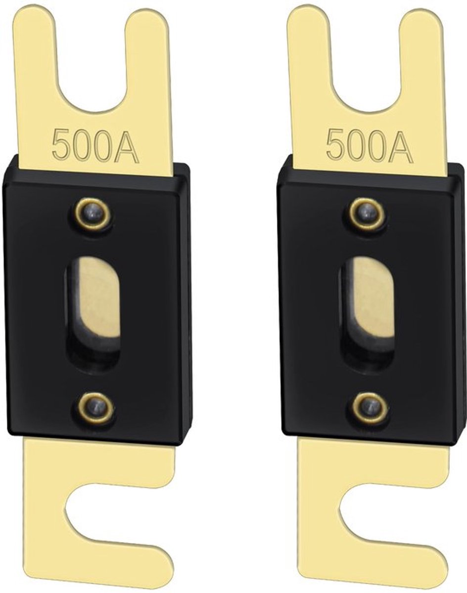 Set van 2 Allecto Fuse 500a ANL Gold/Black voor car audio