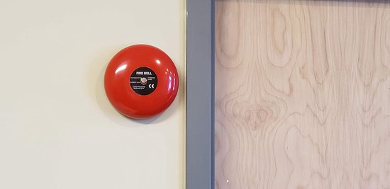 Alarmbel - Deurbel Klok - Waarschuwing Geluid - Metaal - 6 inch - Rood — afbeelding 4