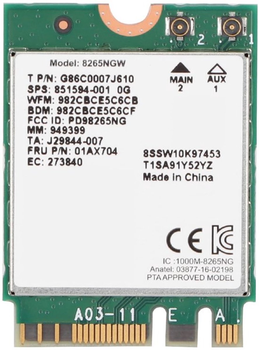 Bluetooth 4.2 WiFi kaart 2,4g/5g netwerkkoppeling